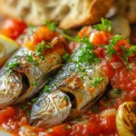 What to eat with sardines in tomato sauce served with bread and vegetables