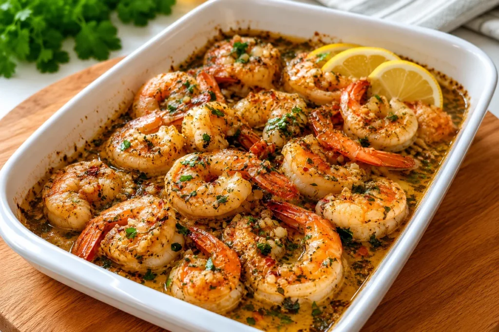 garlic-shrimp-scampi-pasta-bake-with-garlic-lemon-butter
