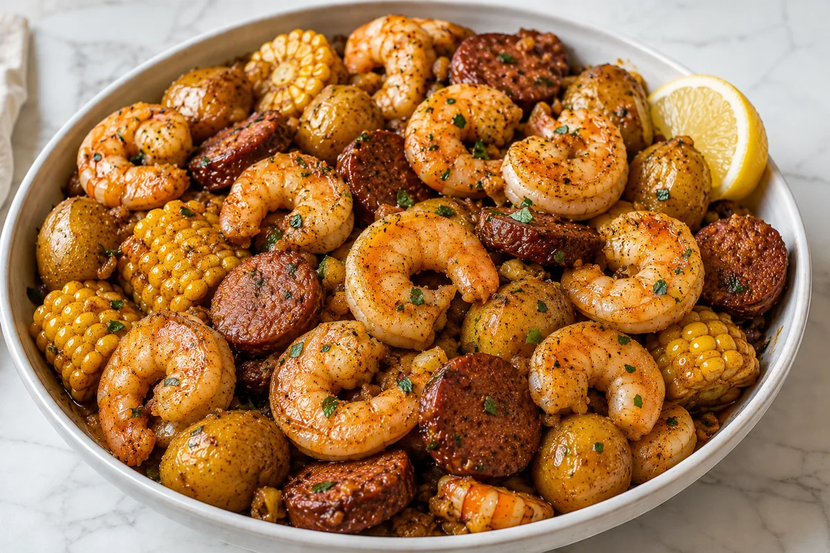 Loaded Shrimp Boil Bowl with Cajun Garlic Butter
